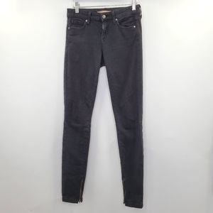 Vince Black Skinny Jeans Moto Zip Ankle Rocker